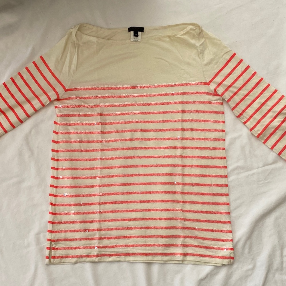 J. Crew Pink Striped Blouse